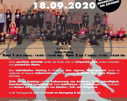 Kinder Stark machen - Gorilla Training ab 18.09.2020