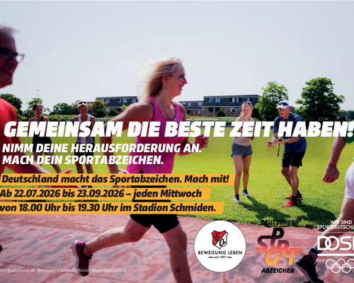 Deutsches Sportabzeichen 2026 - jeden Mittwoch im Stadion Schmiden ab 22.07.26