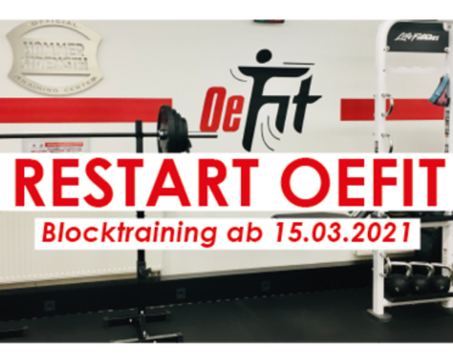 Restart OeFit Blocktraining Light ab 15.03.2021