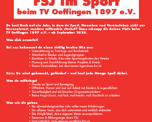 FSJ im Sport 2026 beim TV Oeffingen 1897 e.V.
