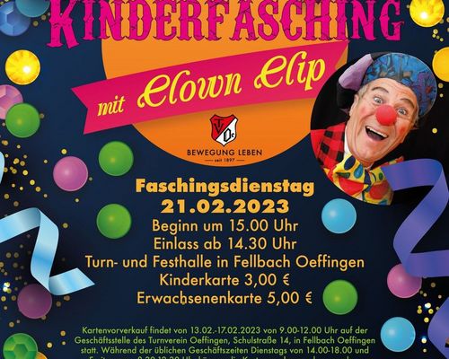 Kinderfasching mit Clown Clip 21.02.2023 // AUSVERKAUFT