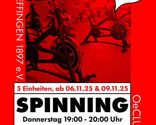 2 zusätzliche Spinning Kurse ab November 