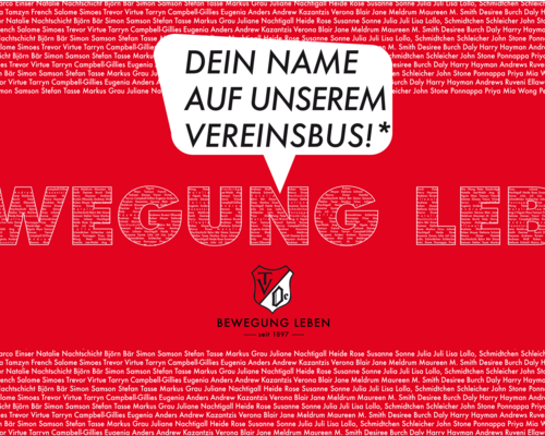 Dein Name auf unserem Vereinsbus