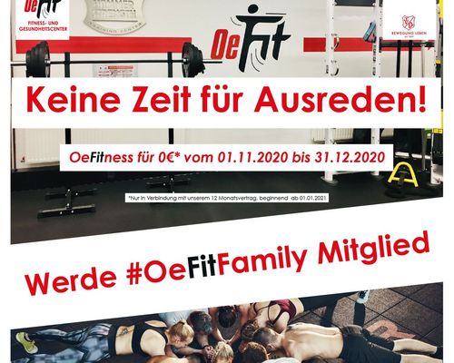 Keine Zeit für Ausreden! Neue AKtion im OeFit.