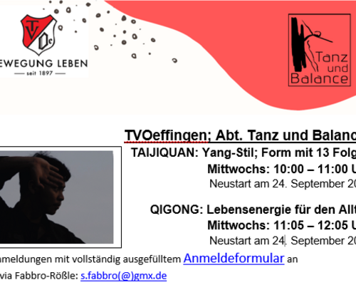 Abt. Tanz&Balance: Neuer Kursbeginn ab September