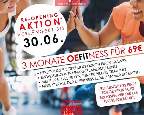 OeFit Re-Opening Aktion verlängert bis 30.06.