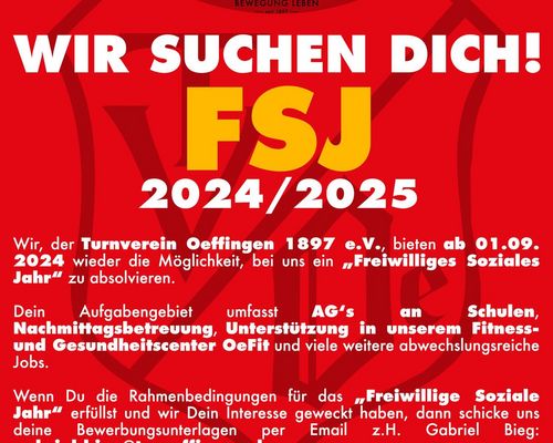 WIR SUCHEN DICH! FSJ 2024/2025